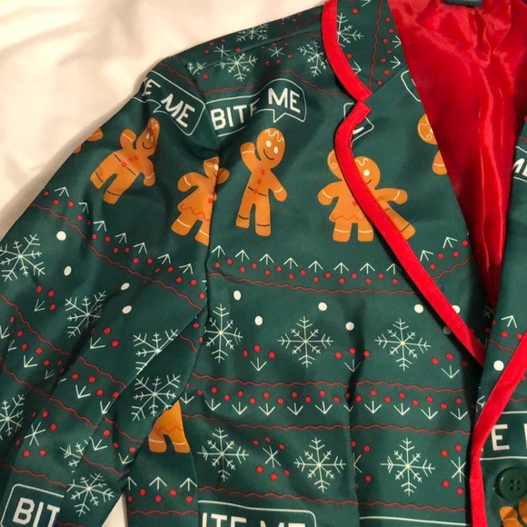 Men’s holiday party Blazer gingerbread “ugly” - Picture 3 of 6